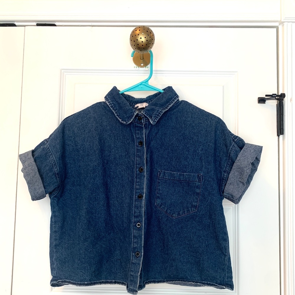 Cropped Denim Shirt